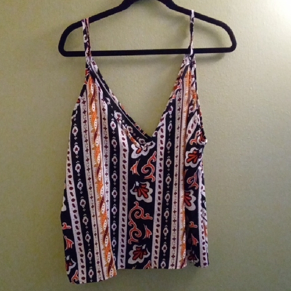 Womans 3X Curve SHEIN Orange and Black Graphic Camisole Relaxed Fit Lightweight - Picture 1 of 4